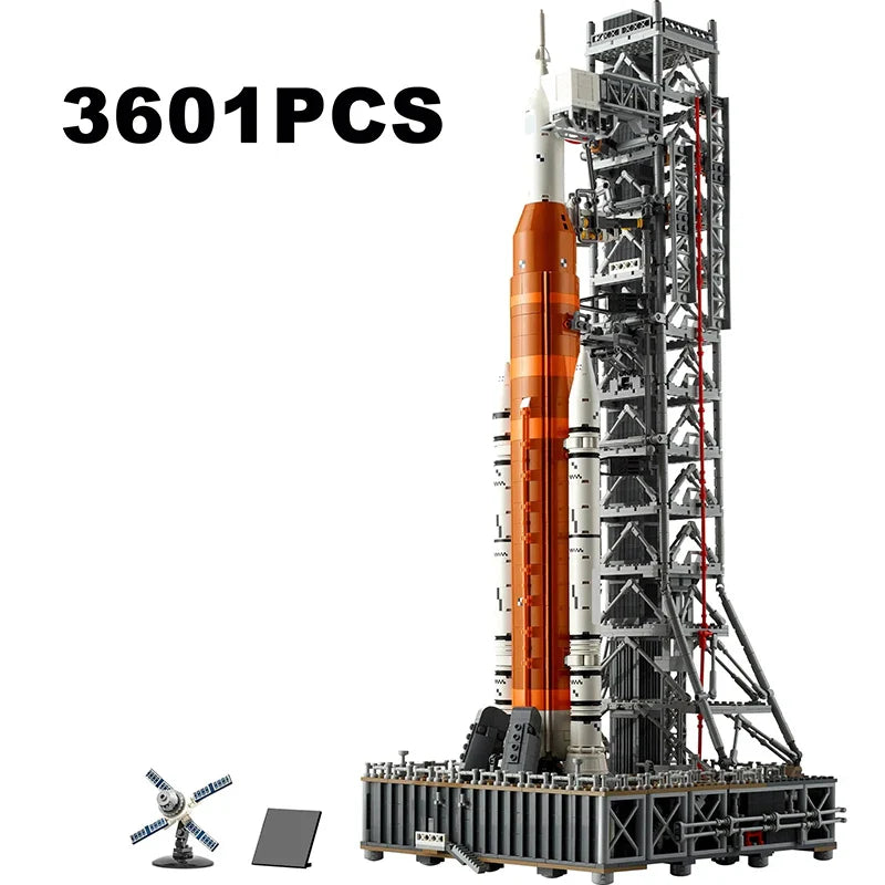 A  . Artemis Space Launch System Rocket Building Blocks Construction Bricks ل ي ج و