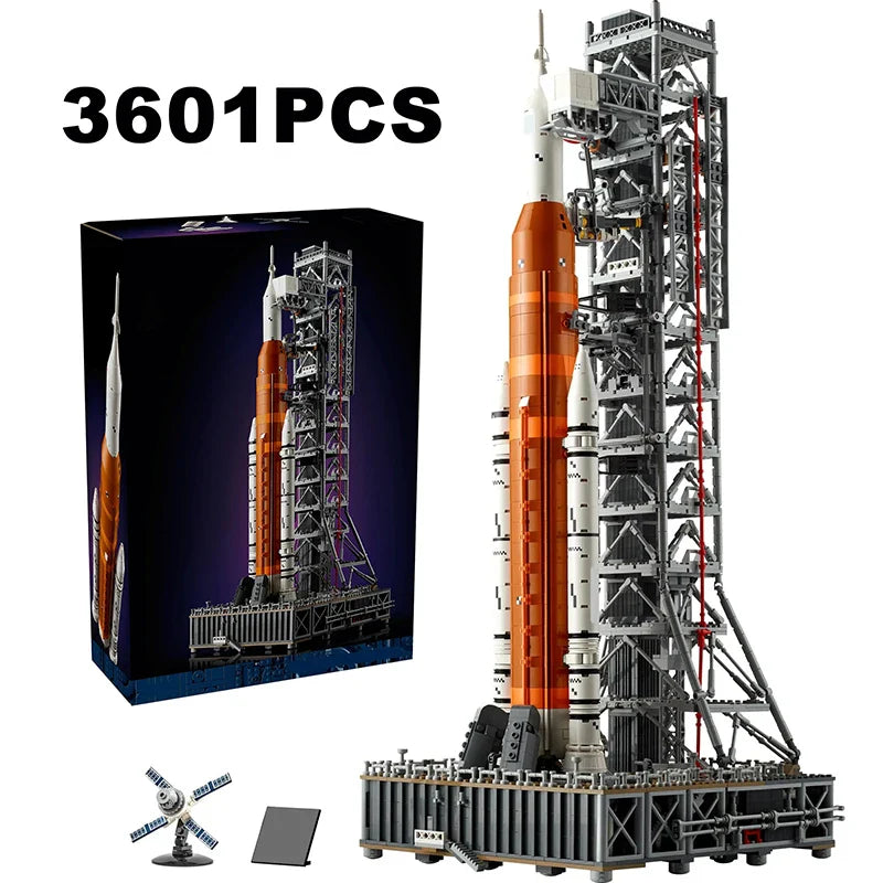 A  . Artemis Space Launch System Rocket Building Blocks Construction Bricks ل ي ج و